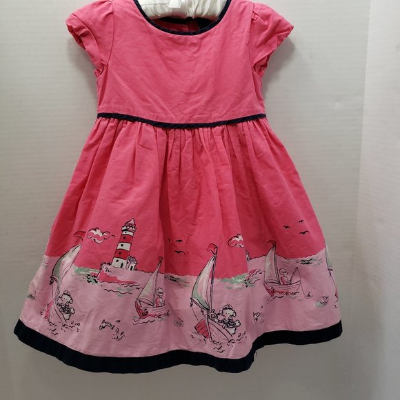 Pink Nautical Girls Toddler Dress 2 Years